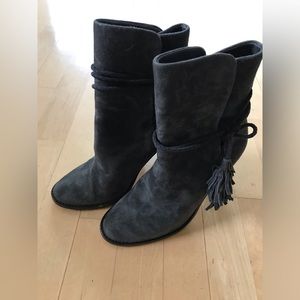 Joie Chap Tasseled Grey Suede Boots - Great Condition